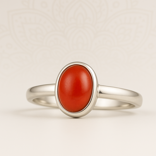 Vrischika × Vishakha Red Coral Ring