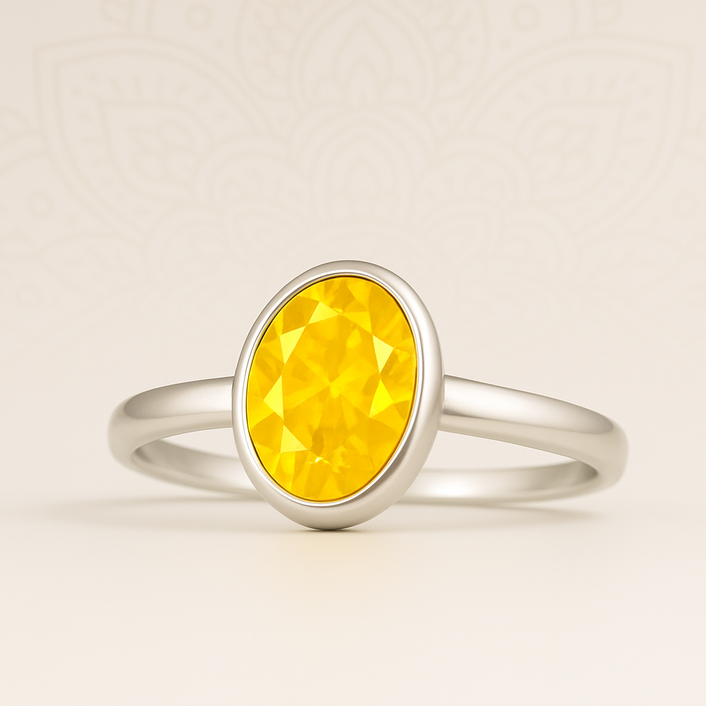 Yellow Sapphire Ring for Dhanu Rashi and Uttara Ashadha Nakshatra